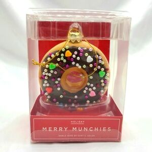 Kurt Adler Blown Glass Donut Christmas Ornament Merry Munchies Noble Gems